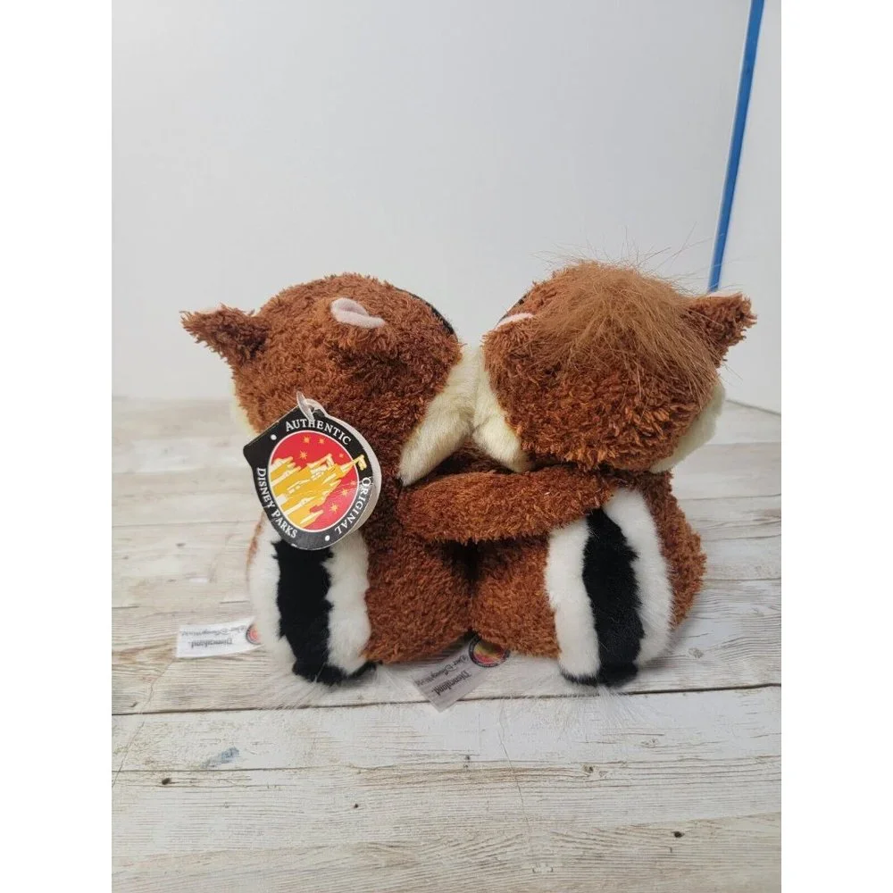 Disney World Authentic Chip & Dale Plush Chipmunks Best Friends Figures With Tag